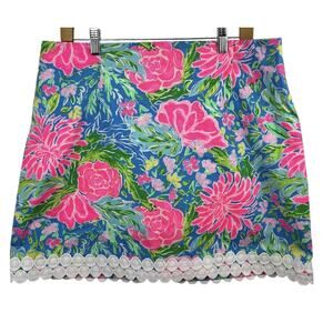 Lilly Pulitzer IZZY Skirt ZANZIBAR BLUE Blue Bunny Business 16 Party Floral